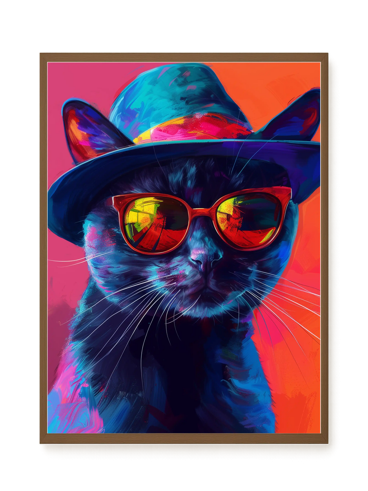 Hat Cat Canvas Wall Art