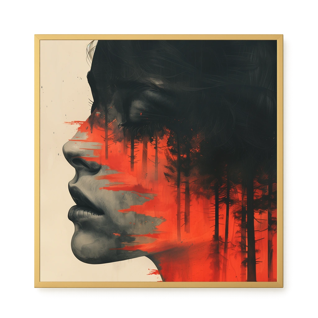 Fragmented Face Canvas Wall Art