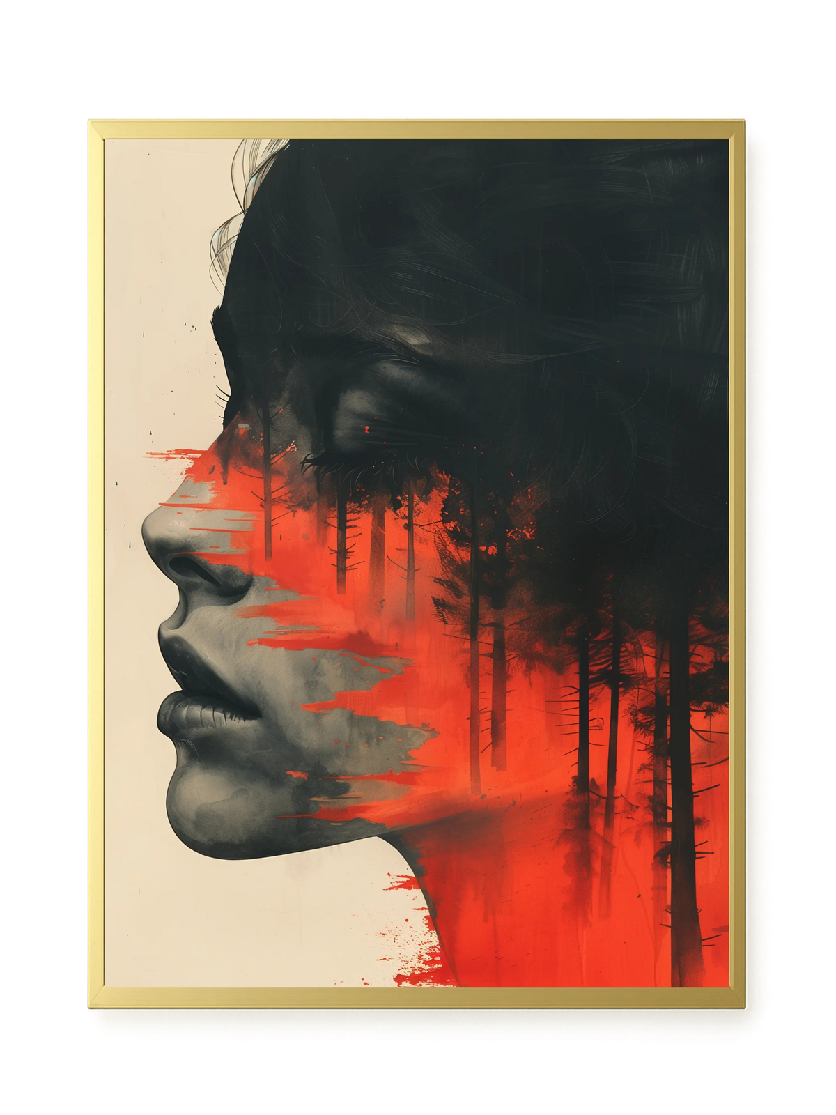 Fragmented Face Canvas Wall Art