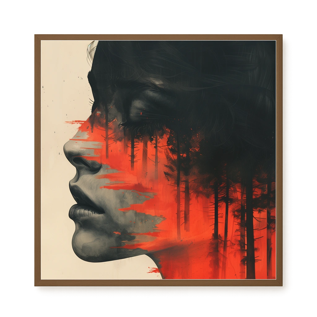 Fragmented Face Canvas Wall Art