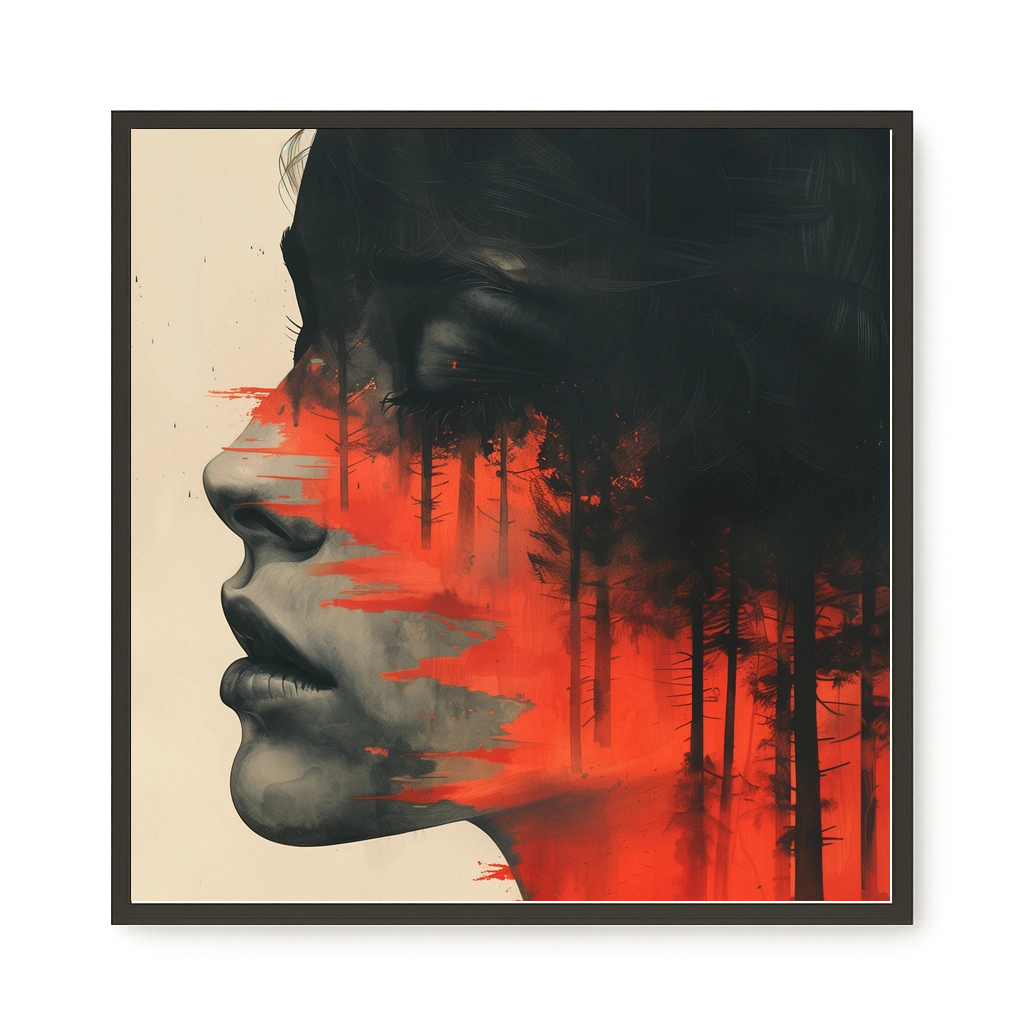Fragmented Face Canvas Wall Art