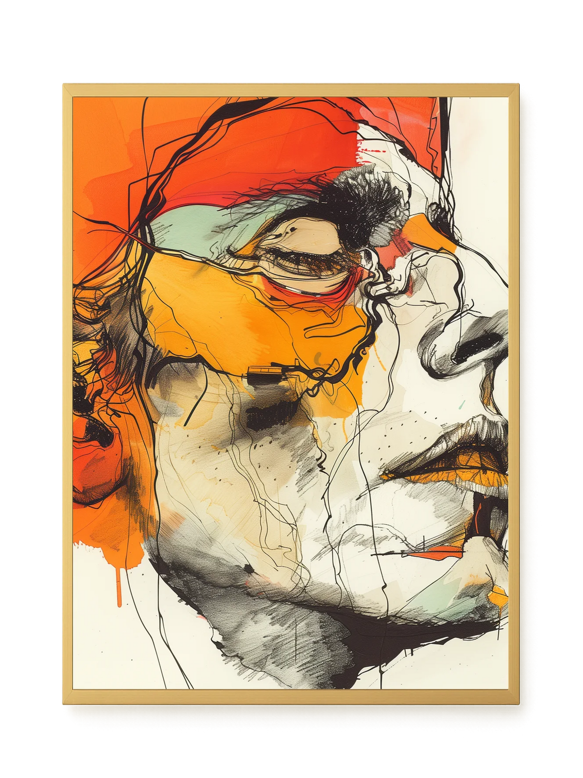 Fragmented Portrait Canvas Wall Art
