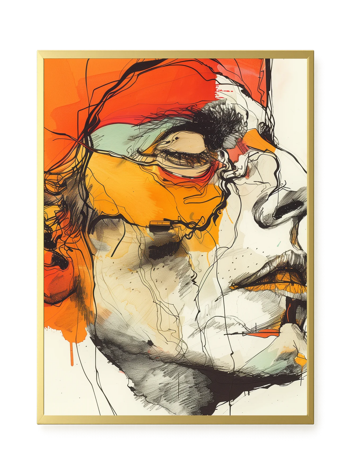 Fragmented Portrait Canvas Wall Art