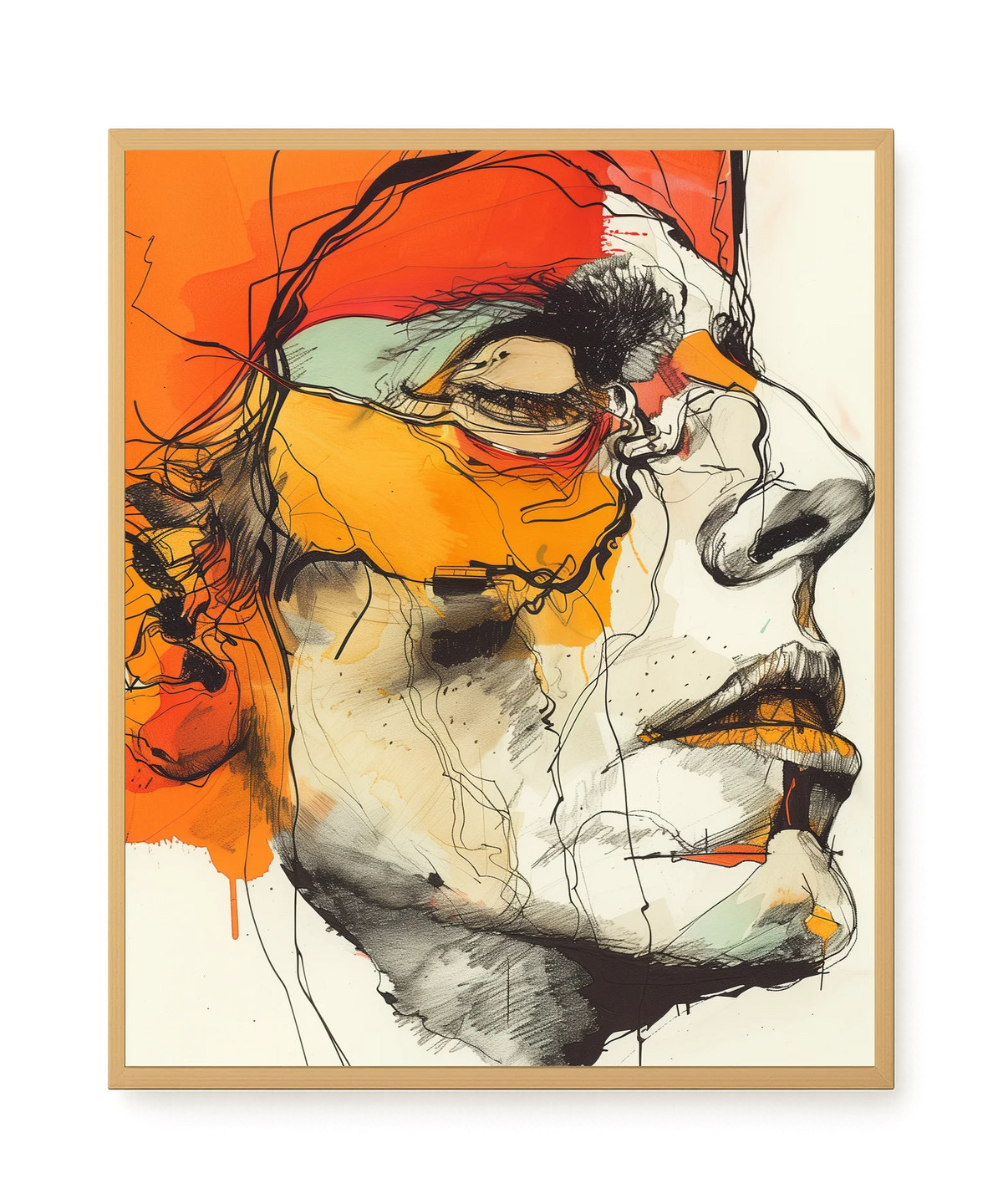 Fragmented Portrait Canvas Wall Art