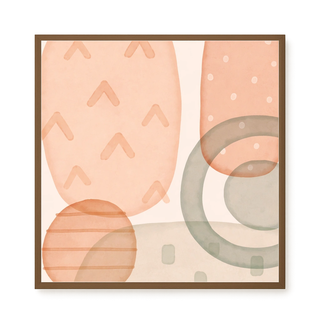 Calm Earth Shapes Canvas Wall Art