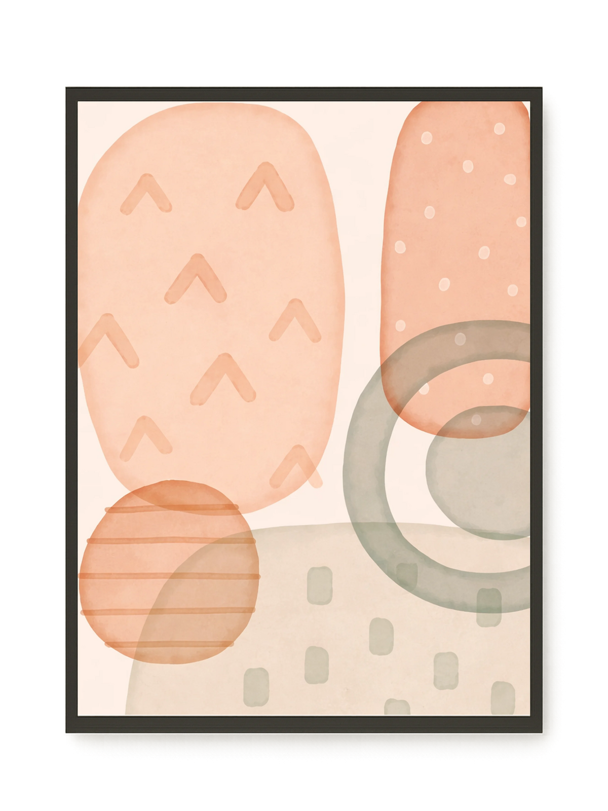 Calm Earth Shapes Canvas Wall Art