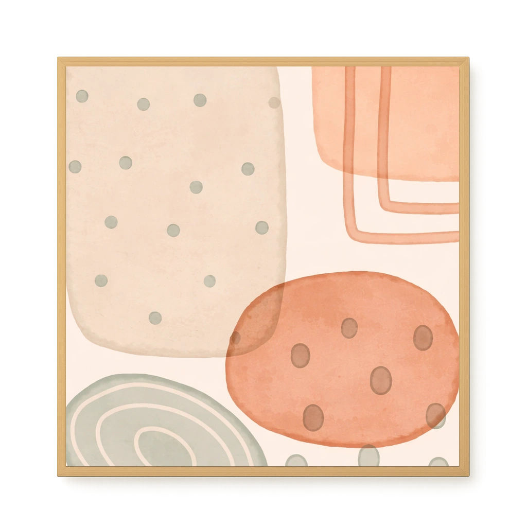 Calm Organic Circles Canvas Wall Art