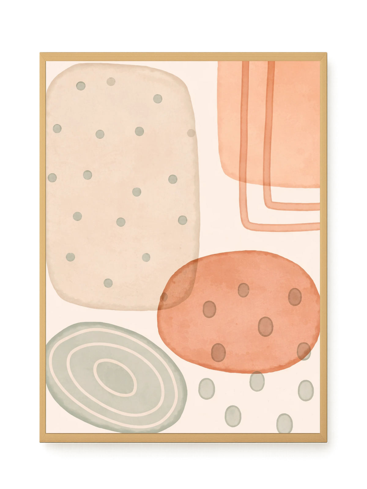 Calm Organic Circles Canvas Wall Art
