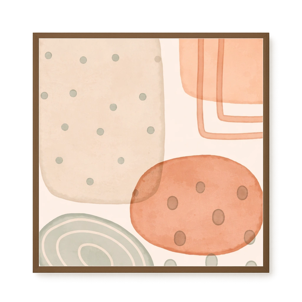 Calm Organic Circles Canvas Wall Art