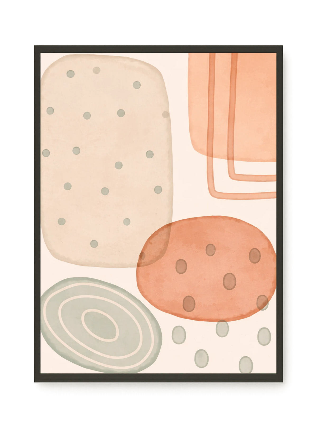 Calm Organic Circles Canvas Wall Art