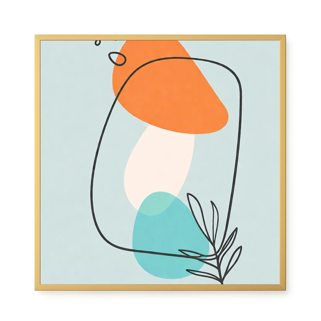 Organic composition with soft lines Canvas Wall Art