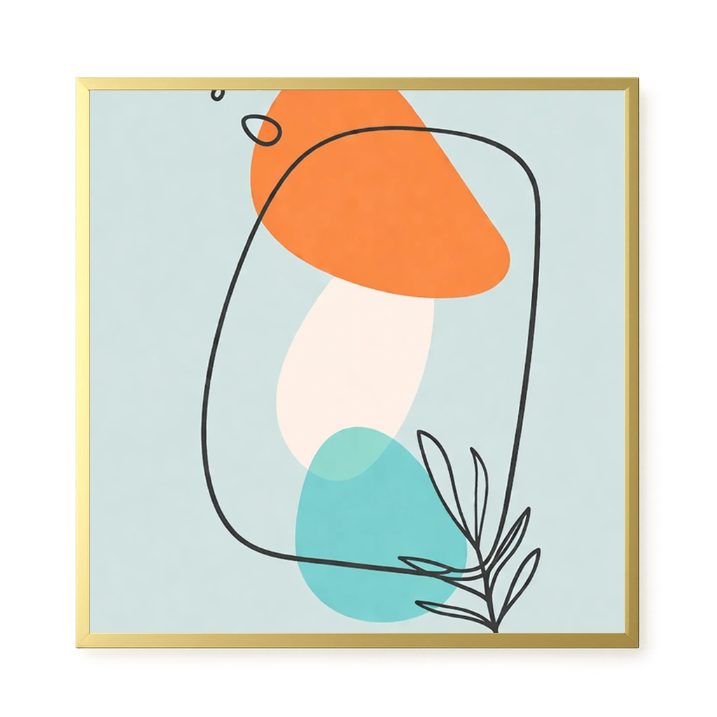 Organic composition with soft lines Canvas Wall Art