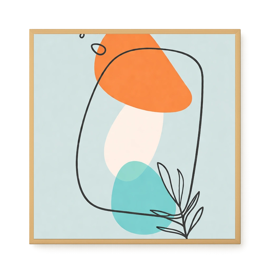 Organic composition with soft lines Canvas Wall Art