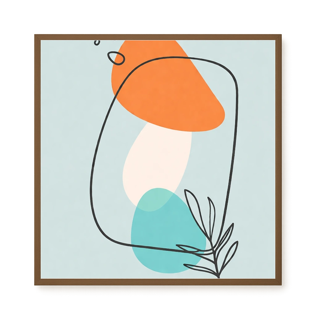 Organic composition with soft lines Canvas Wall Art