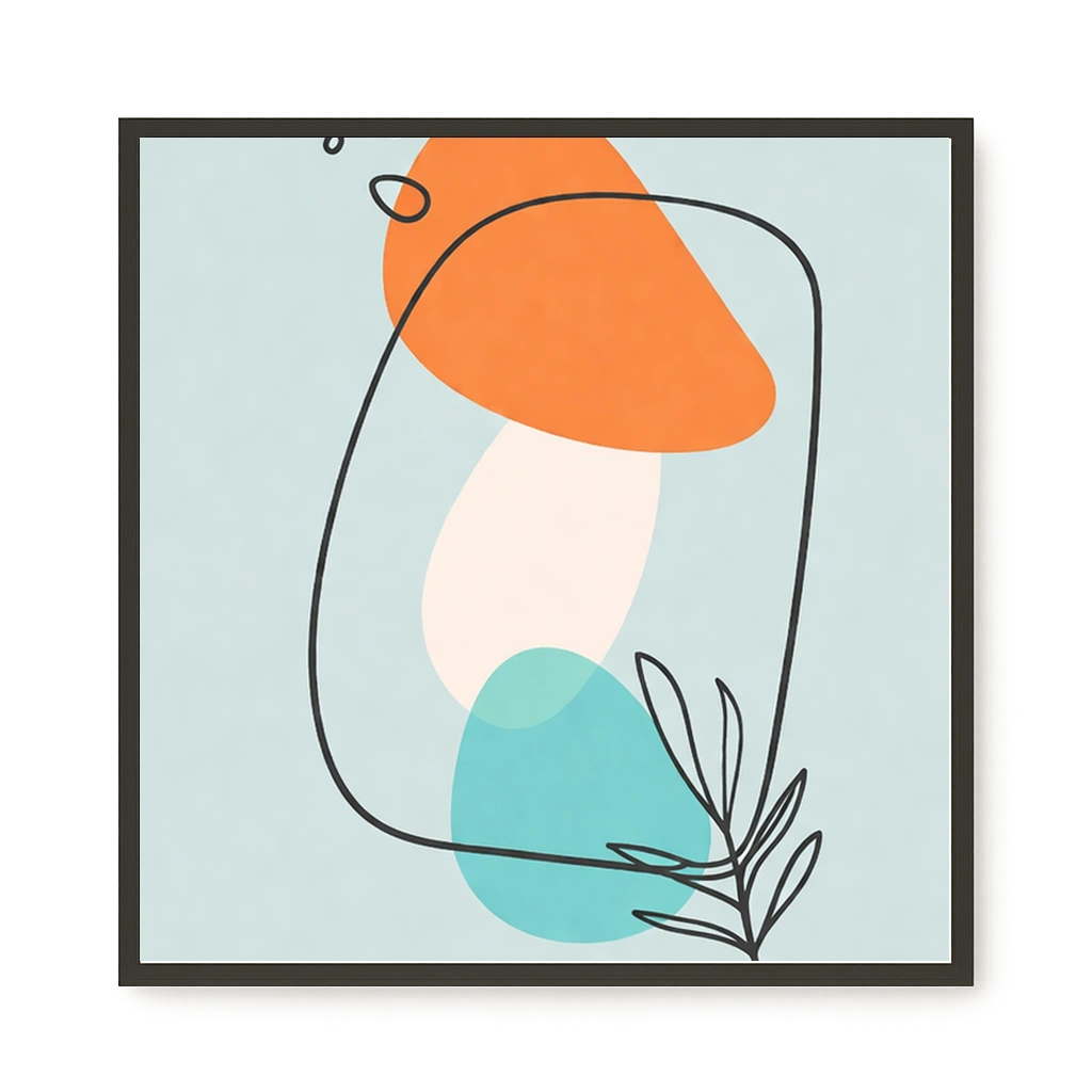 Organic composition with soft lines Canvas Wall Art