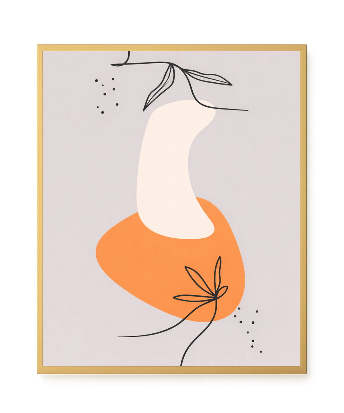 Minimal botanical leaves design Canvas Wall Art