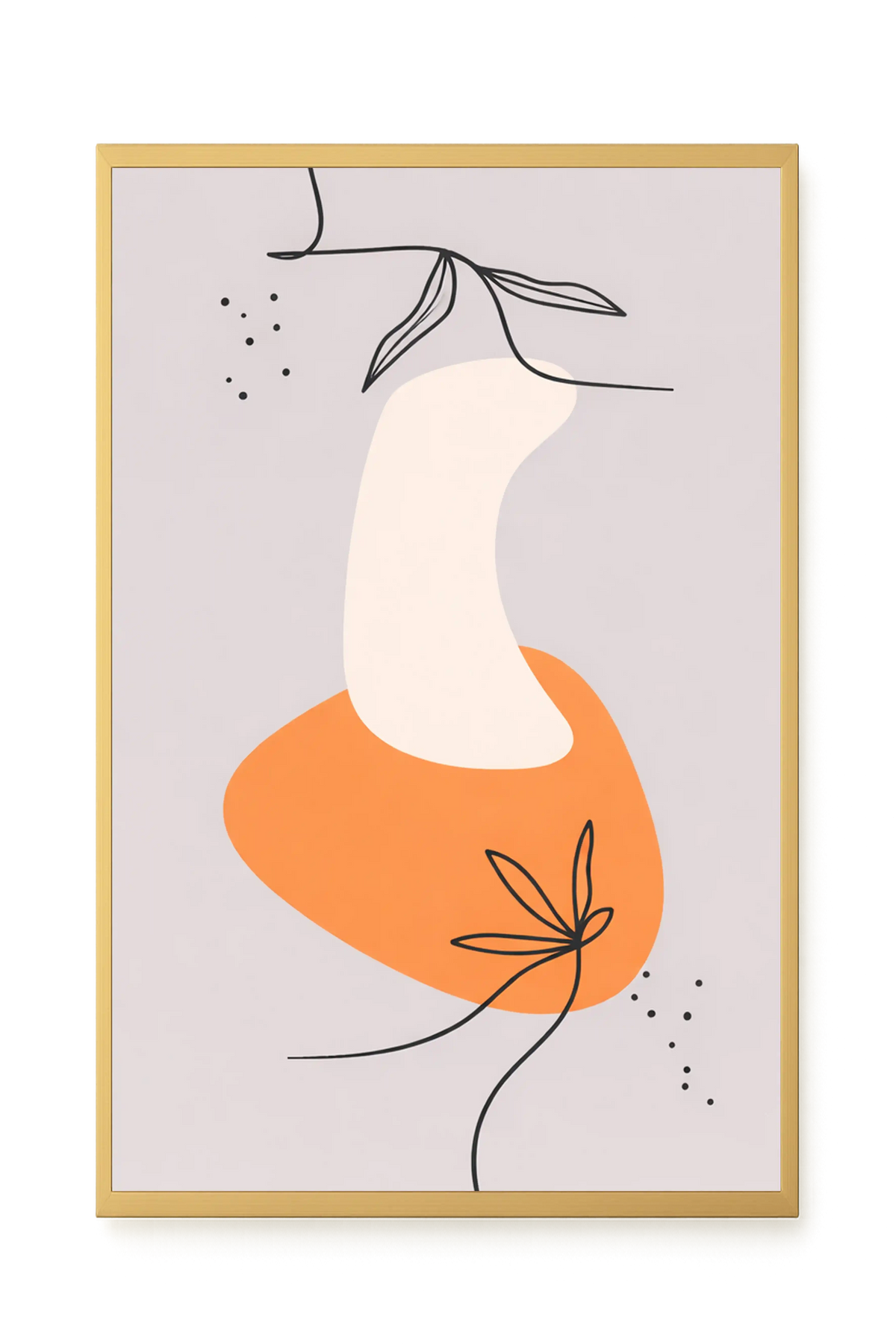Minimal botanical leaves design Canvas Wall Art