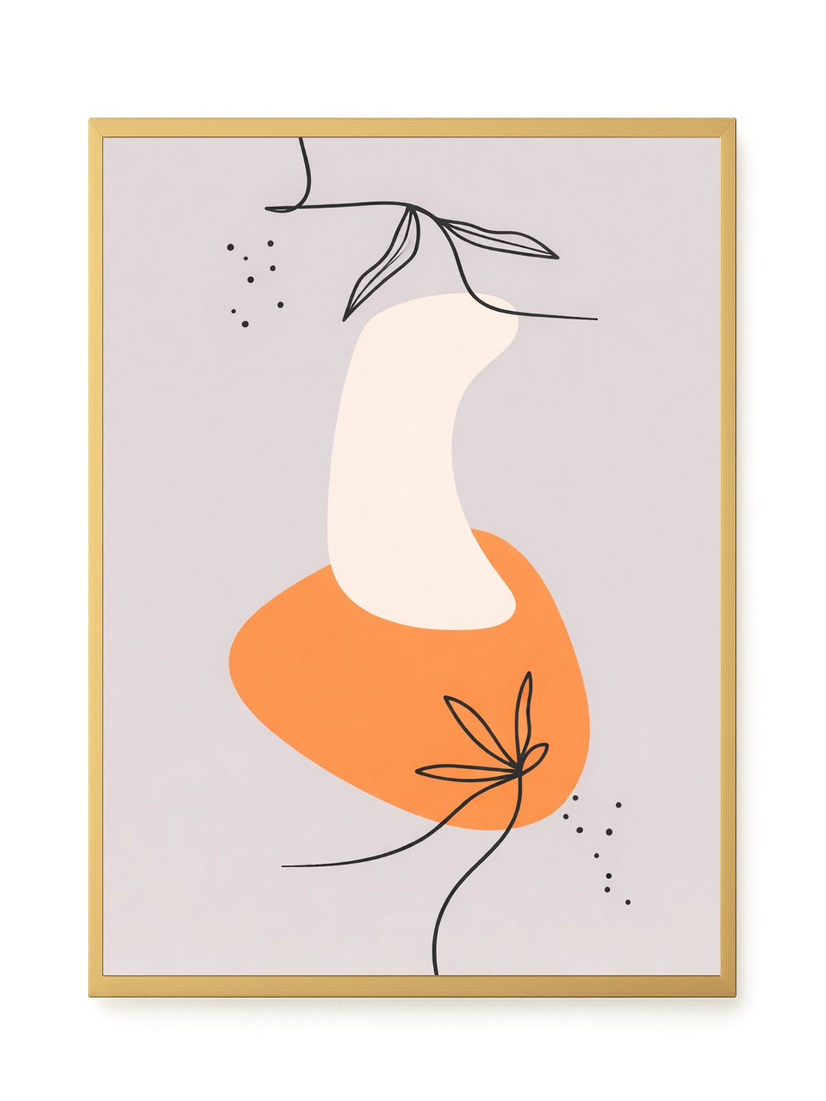 Minimal botanical leaves design Canvas Wall Art