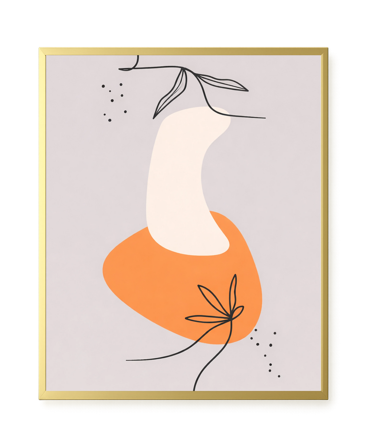 Minimal botanical leaves design Canvas Wall Art