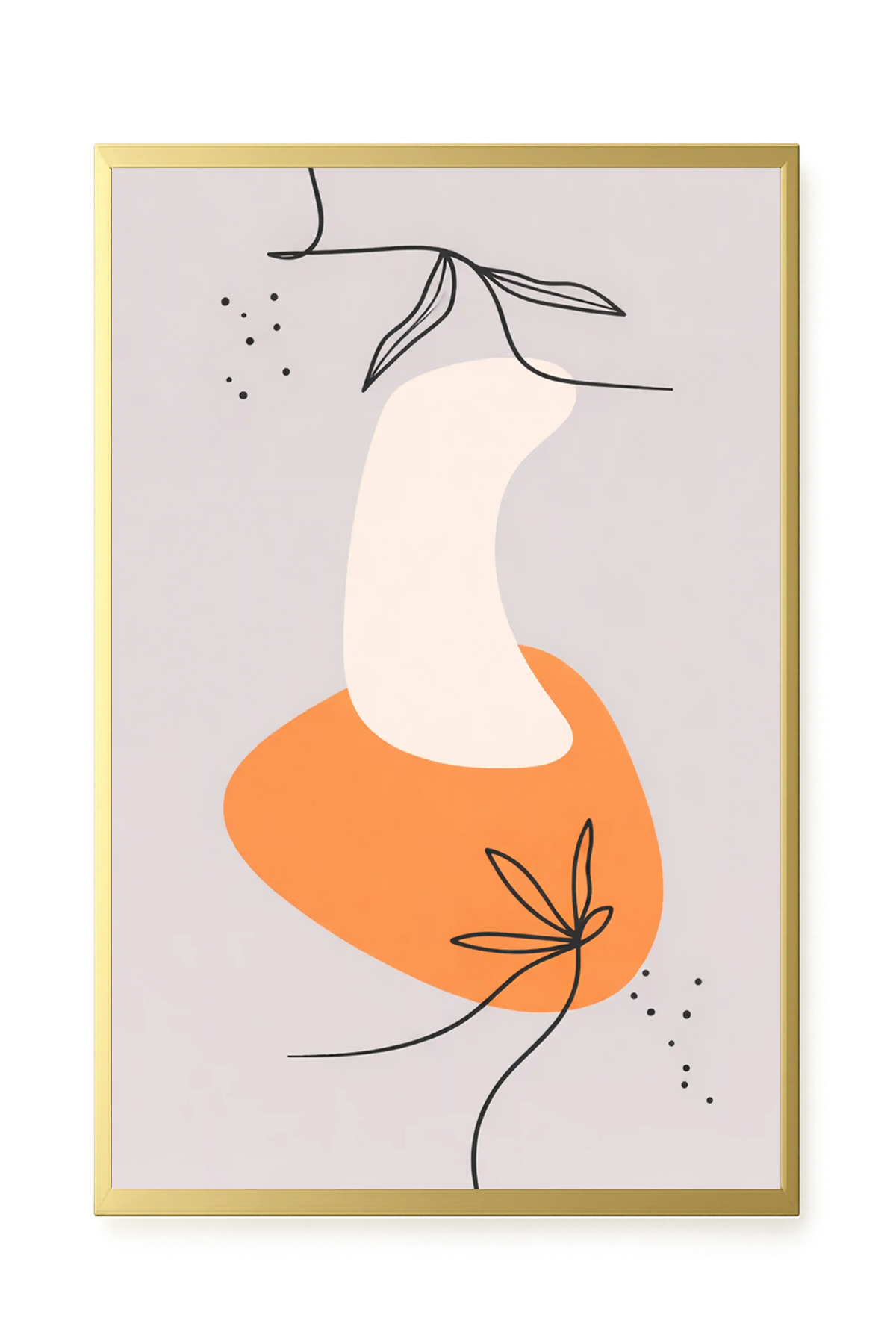 Minimal botanical leaves design Canvas Wall Art