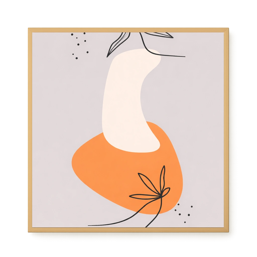 Minimal botanical leaves design Canvas Wall Art