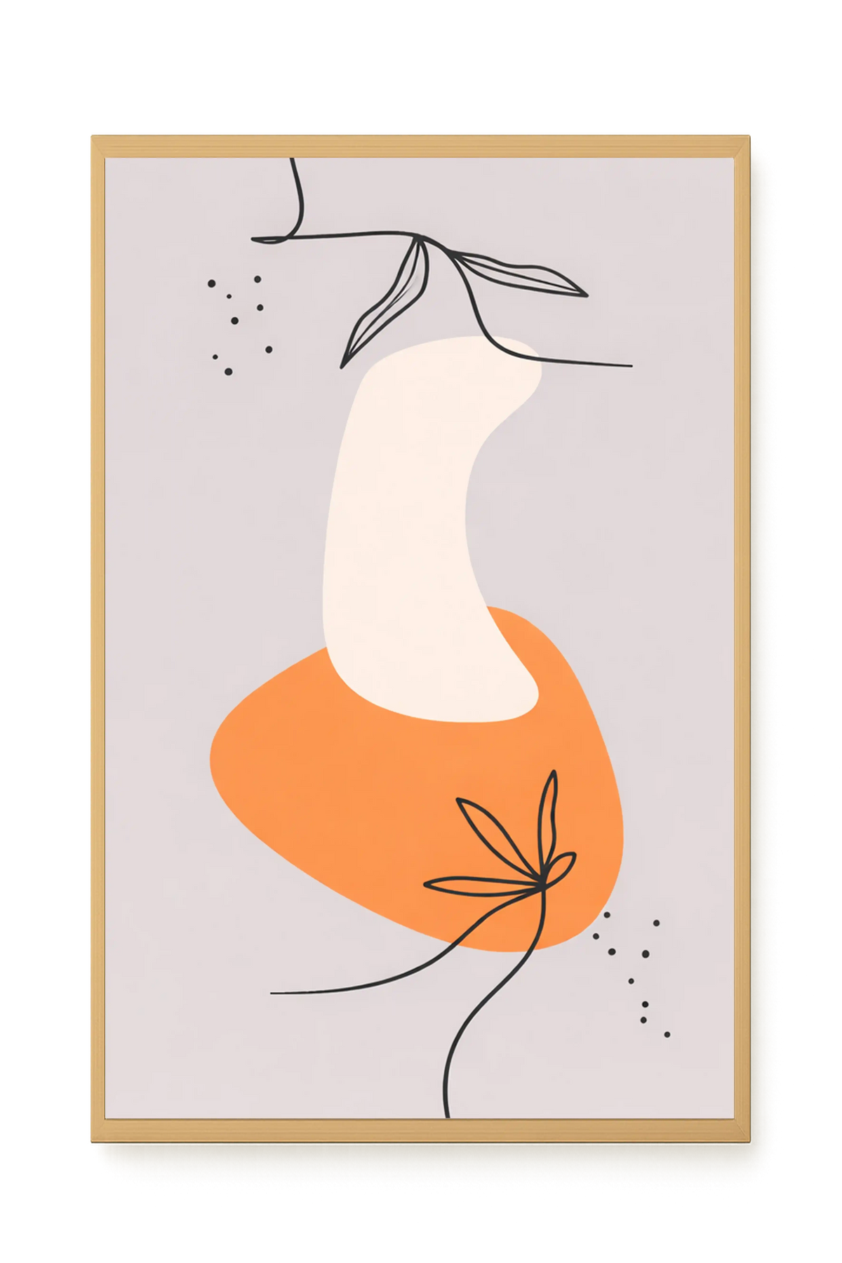 Minimal botanical leaves design Canvas Wall Art
