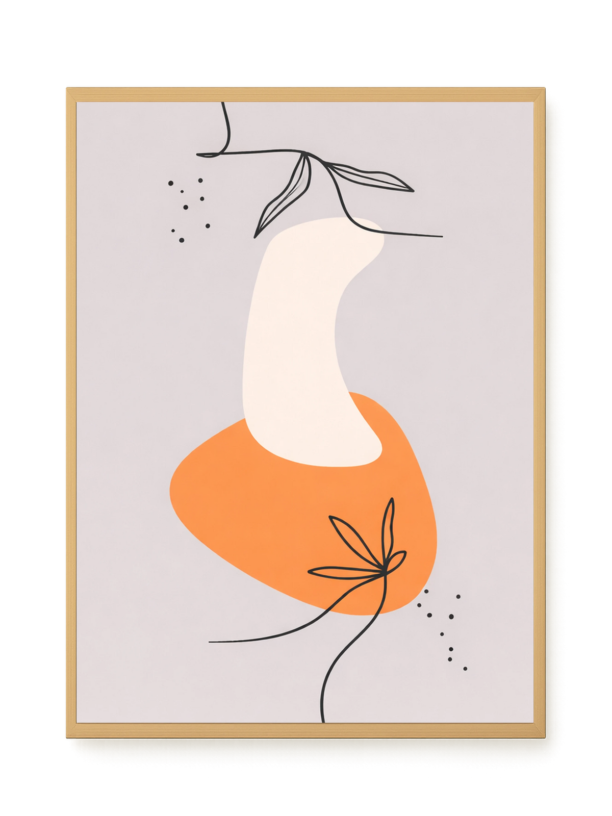 Minimal botanical leaves design Canvas Wall Art