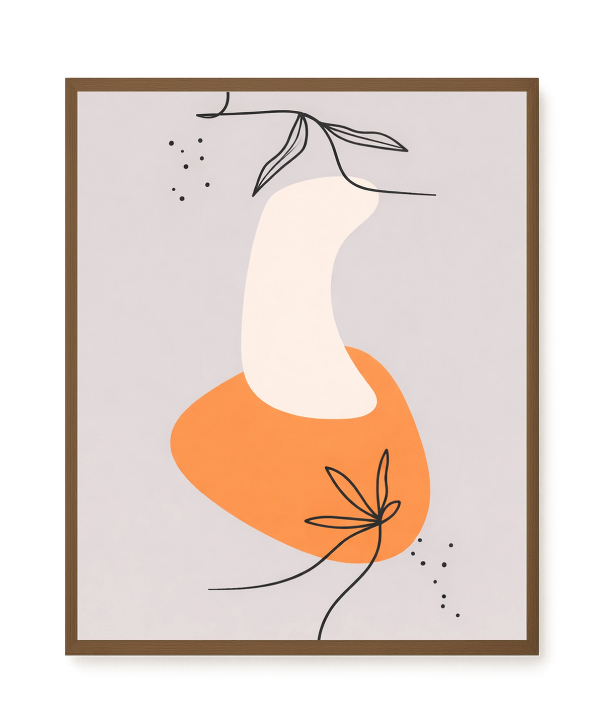 Minimal botanical leaves design Canvas Wall Art