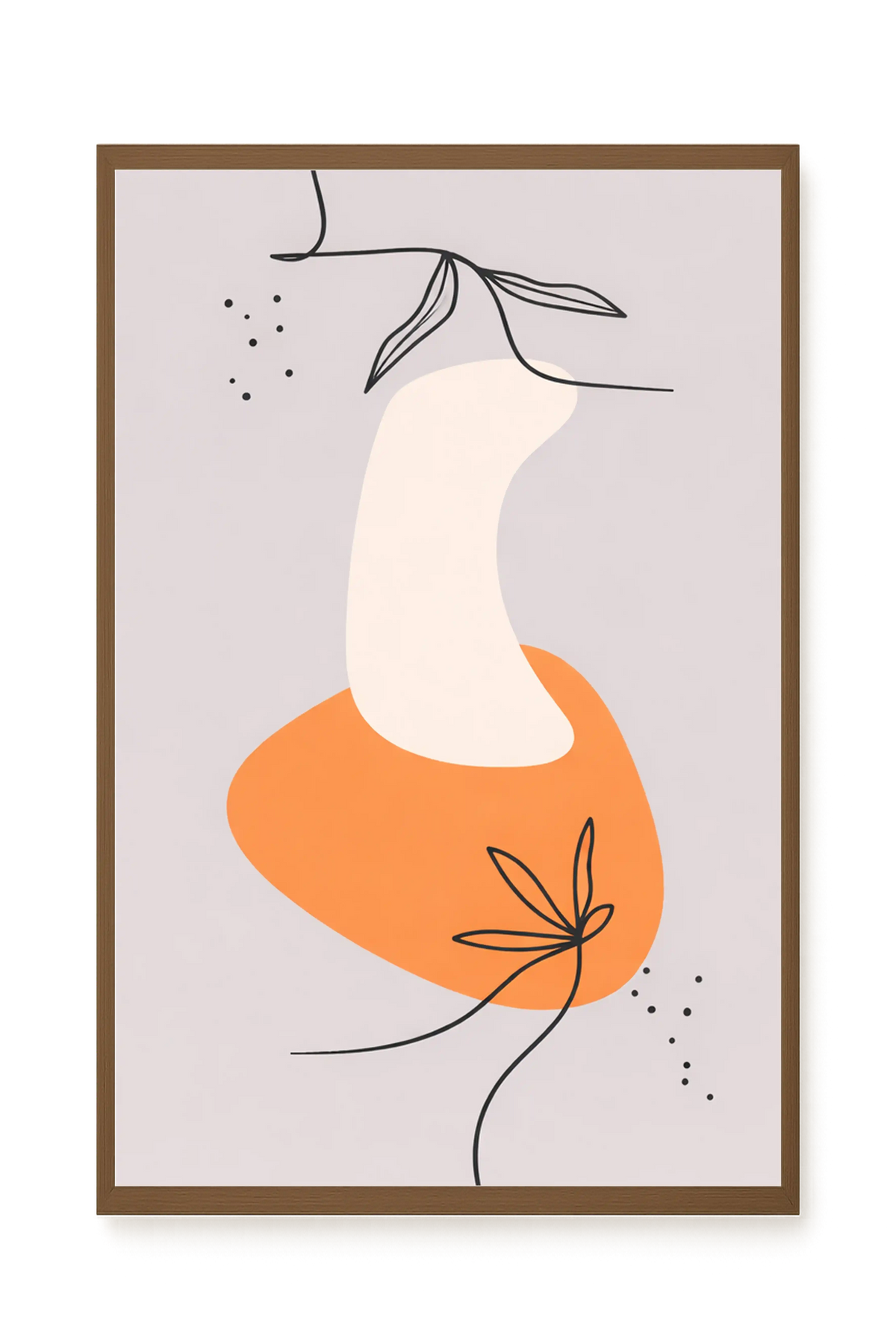 Minimal botanical leaves design Canvas Wall Art