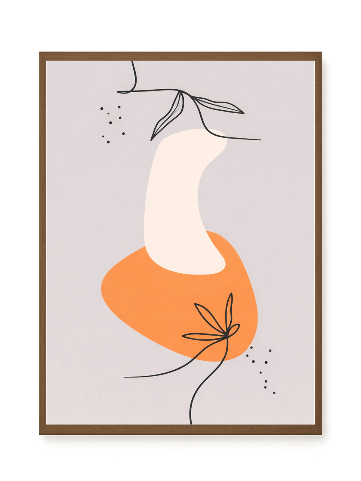 Minimal botanical leaves design Canvas Wall Art
