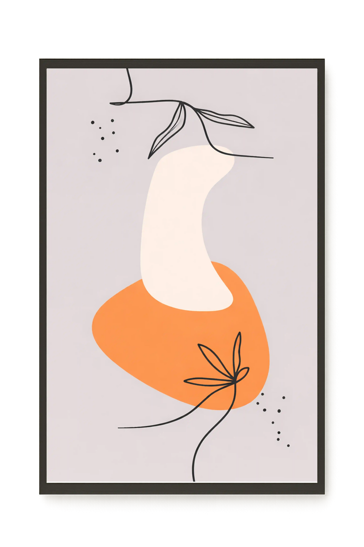 Minimal botanical leaves design Canvas Wall Art