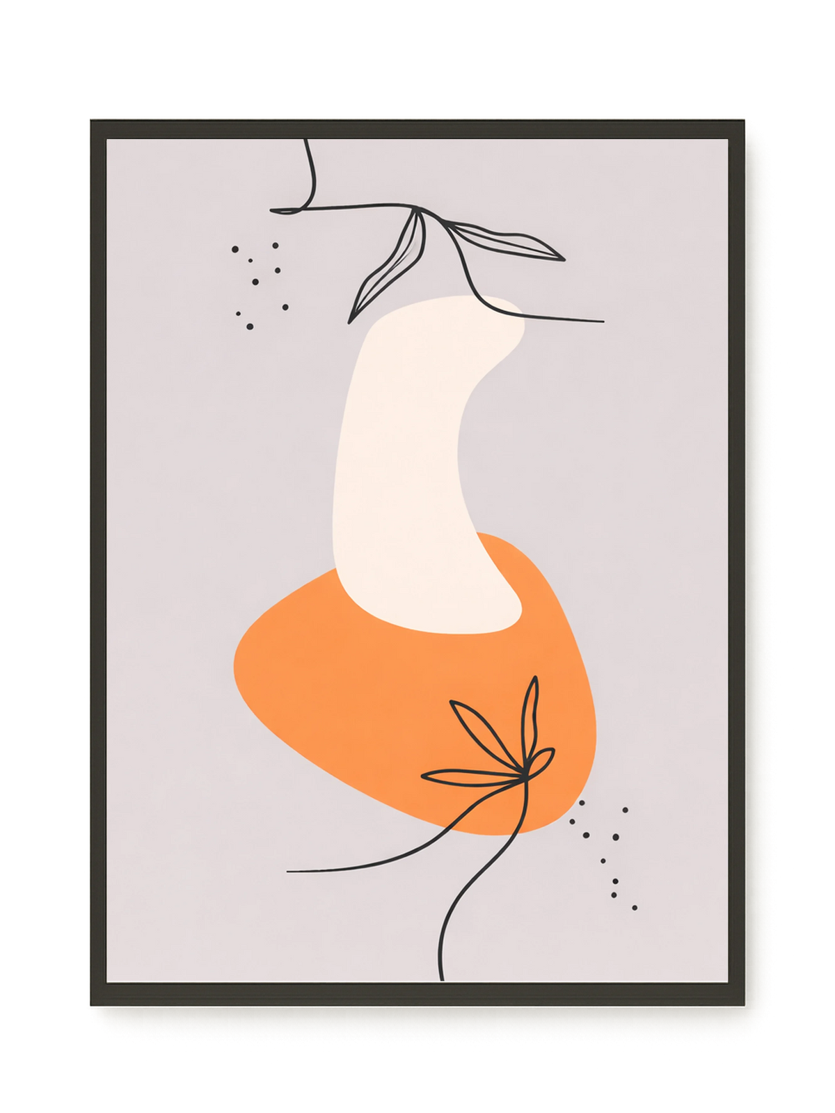 Minimal botanical leaves design Canvas Wall Art
