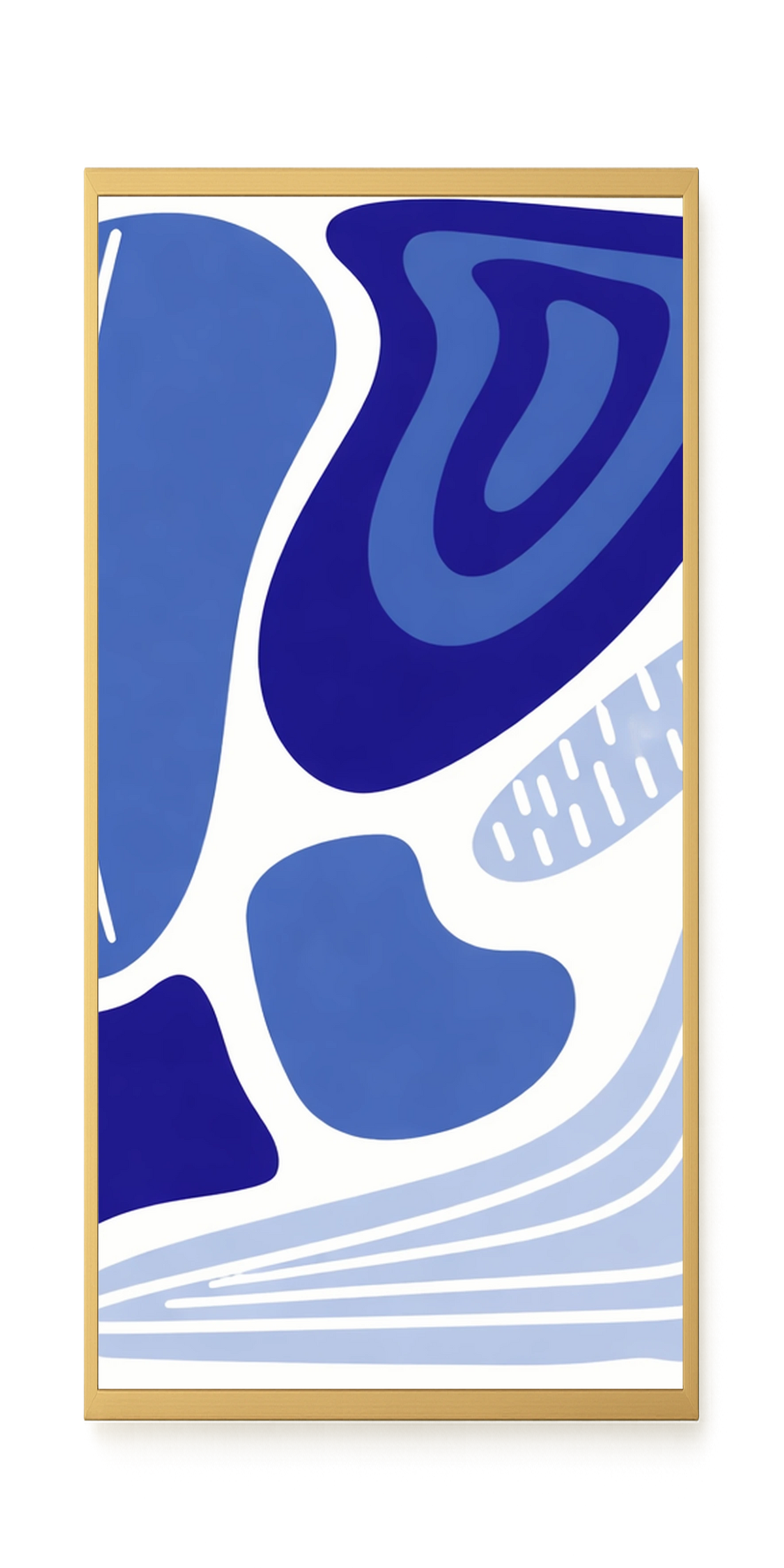 Flowing blue abstract shapes Canvas Wall Art