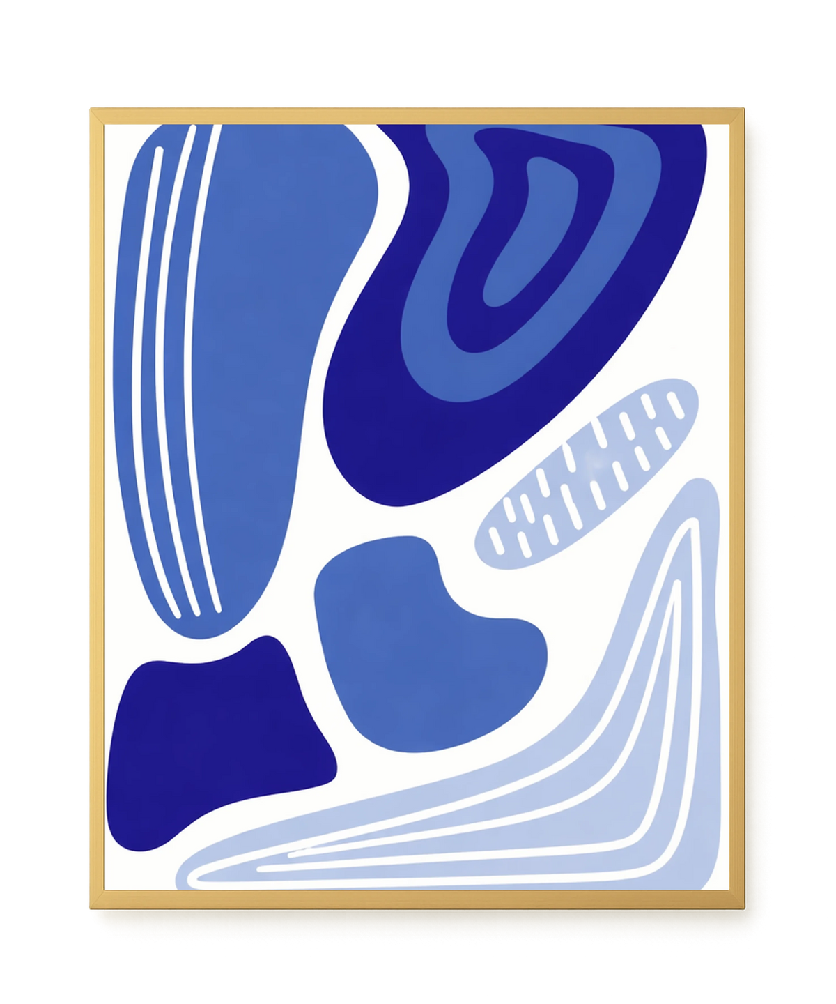 Flowing blue abstract shapes Canvas Wall Art