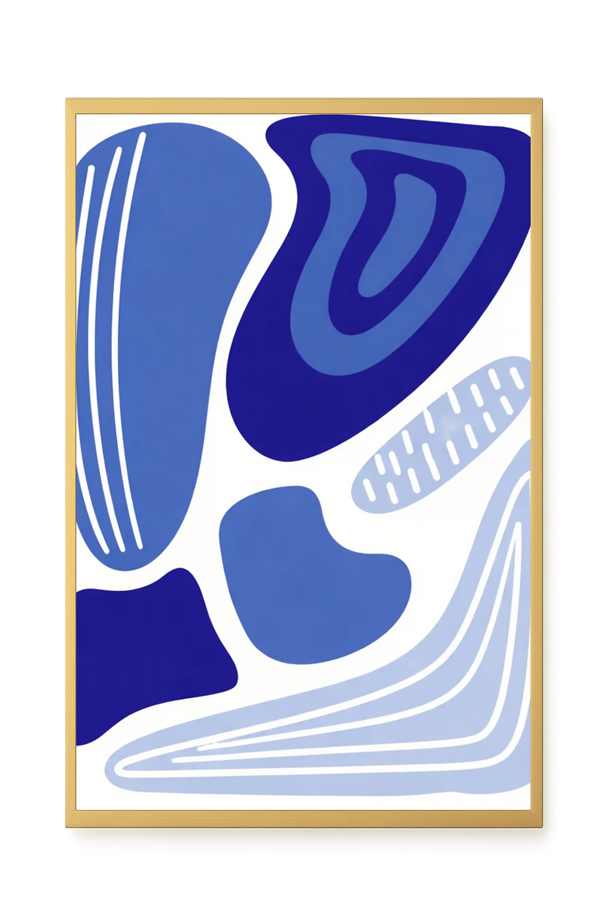 Flowing blue abstract shapes Canvas Wall Art
