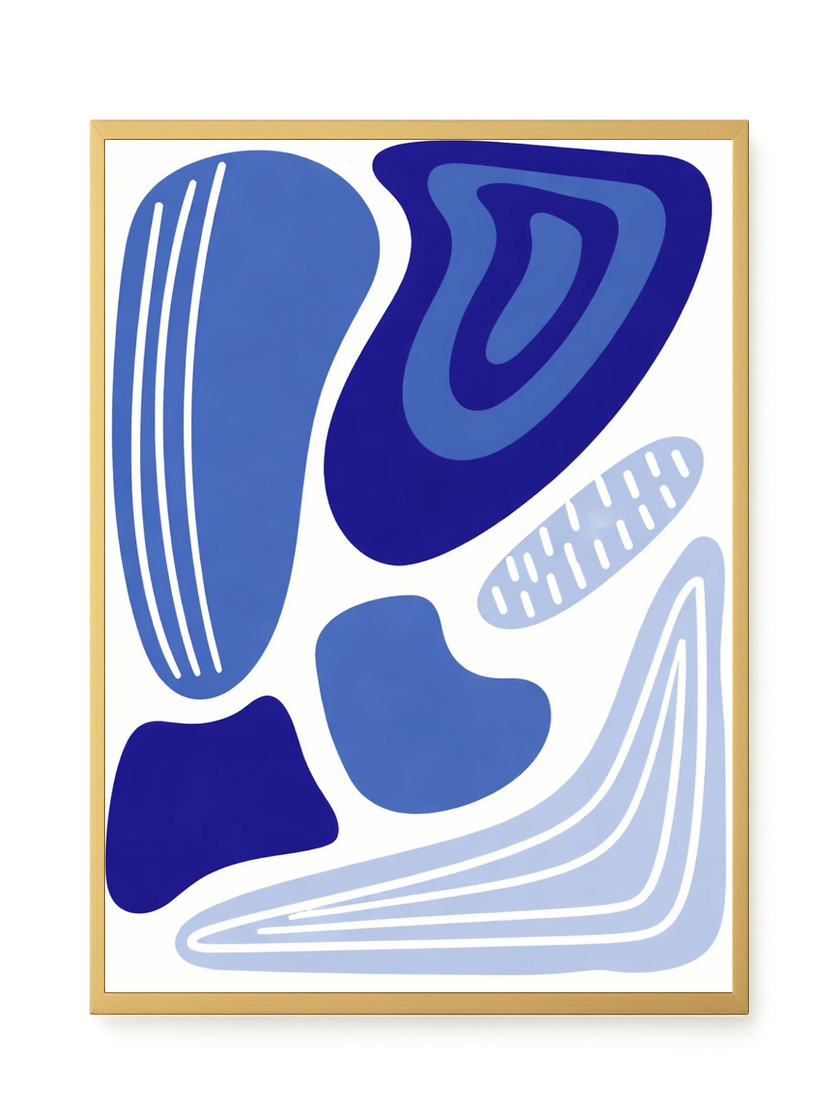 Flowing blue abstract shapes Canvas Wall Art