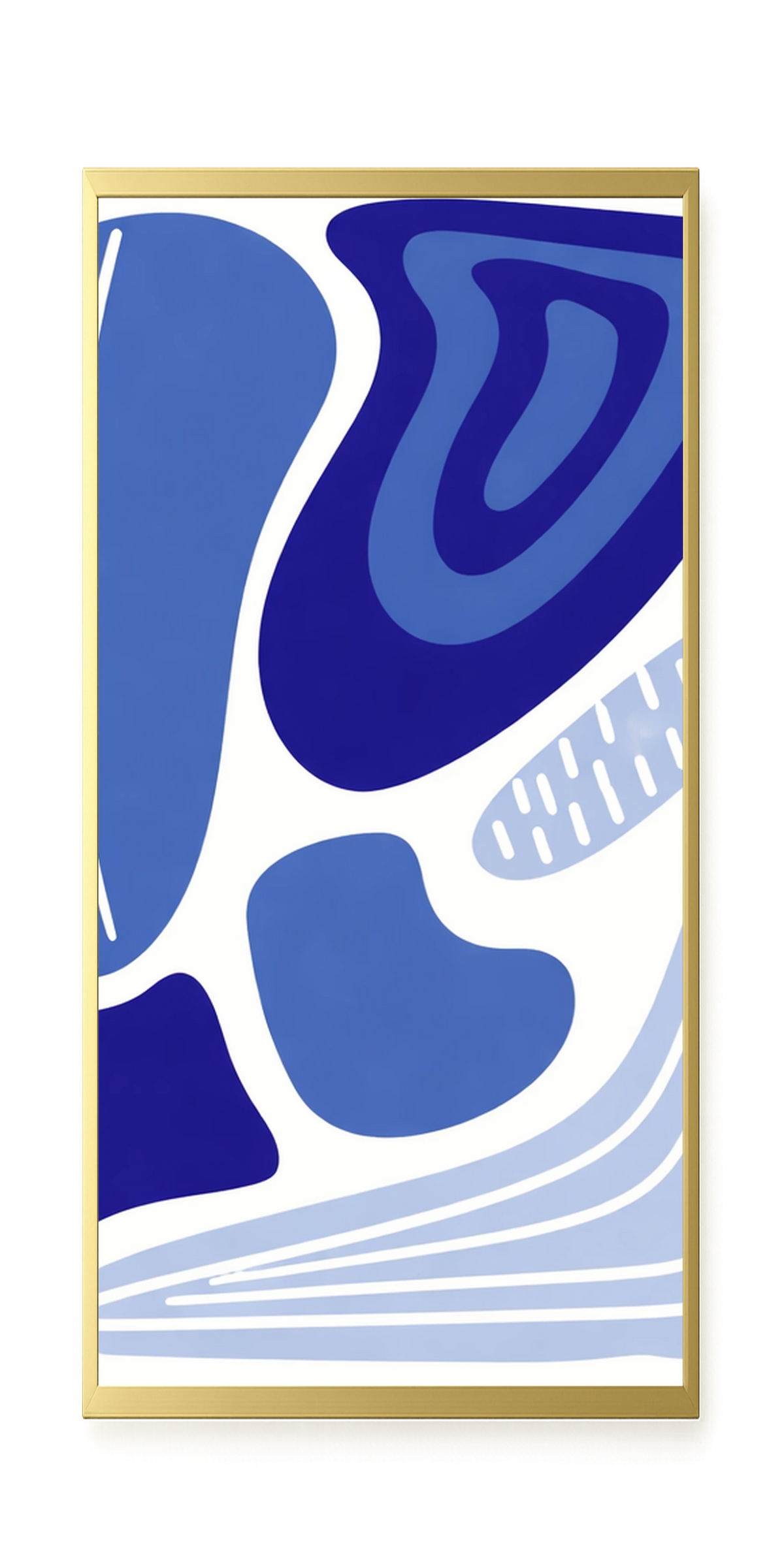 Flowing blue abstract shapes Canvas Wall Art