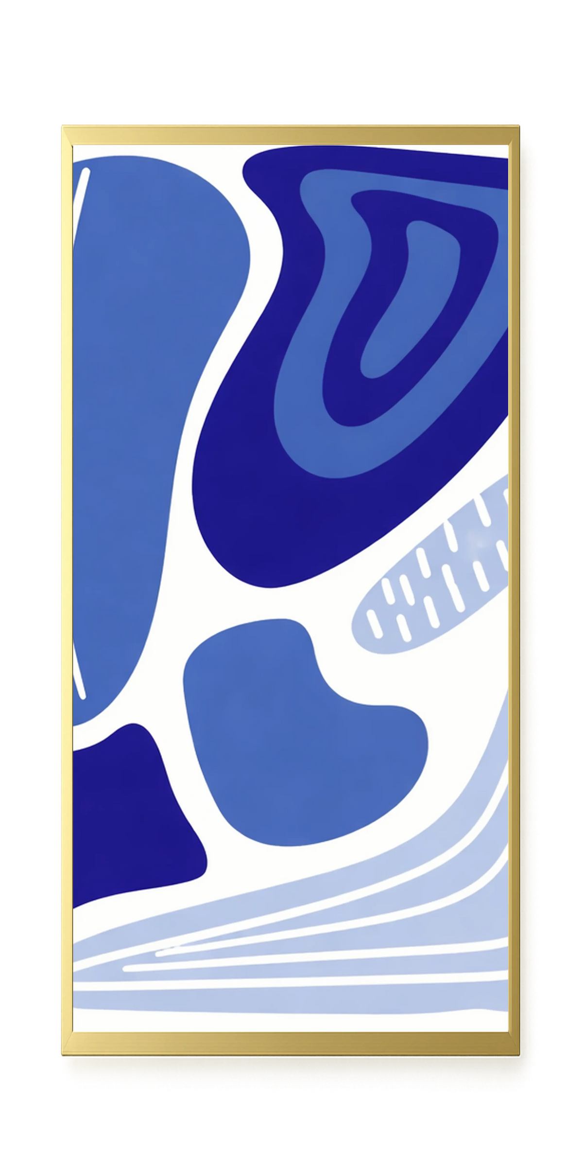 Flowing blue abstract shapes Canvas Wall Art