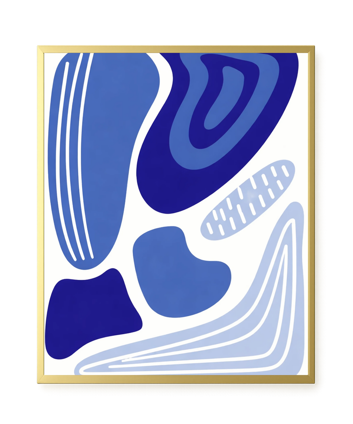 Flowing blue abstract shapes Canvas Wall Art