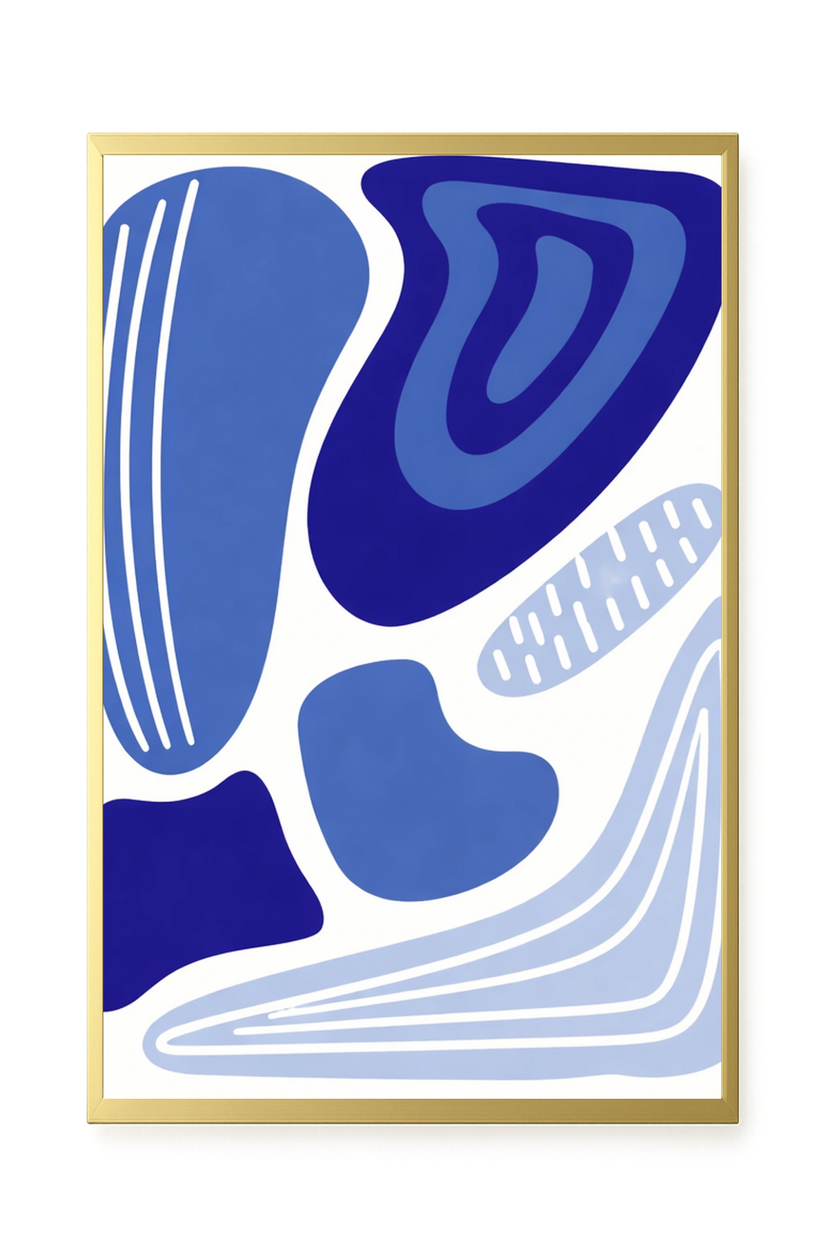 Flowing blue abstract shapes Canvas Wall Art