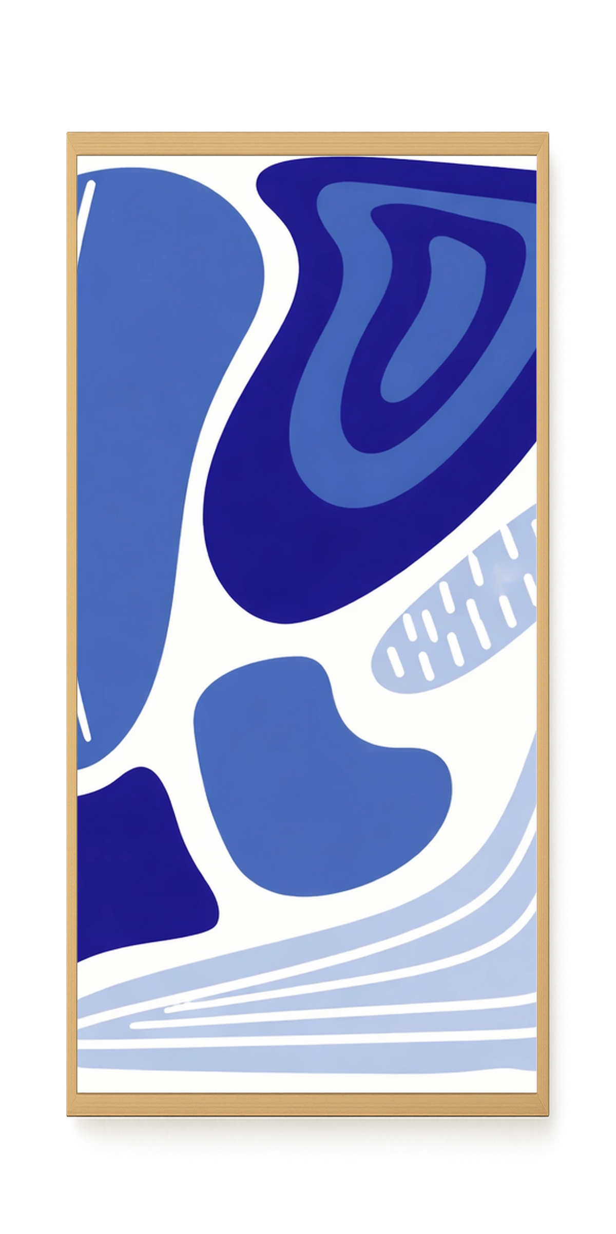 Flowing blue abstract shapes Canvas Wall Art