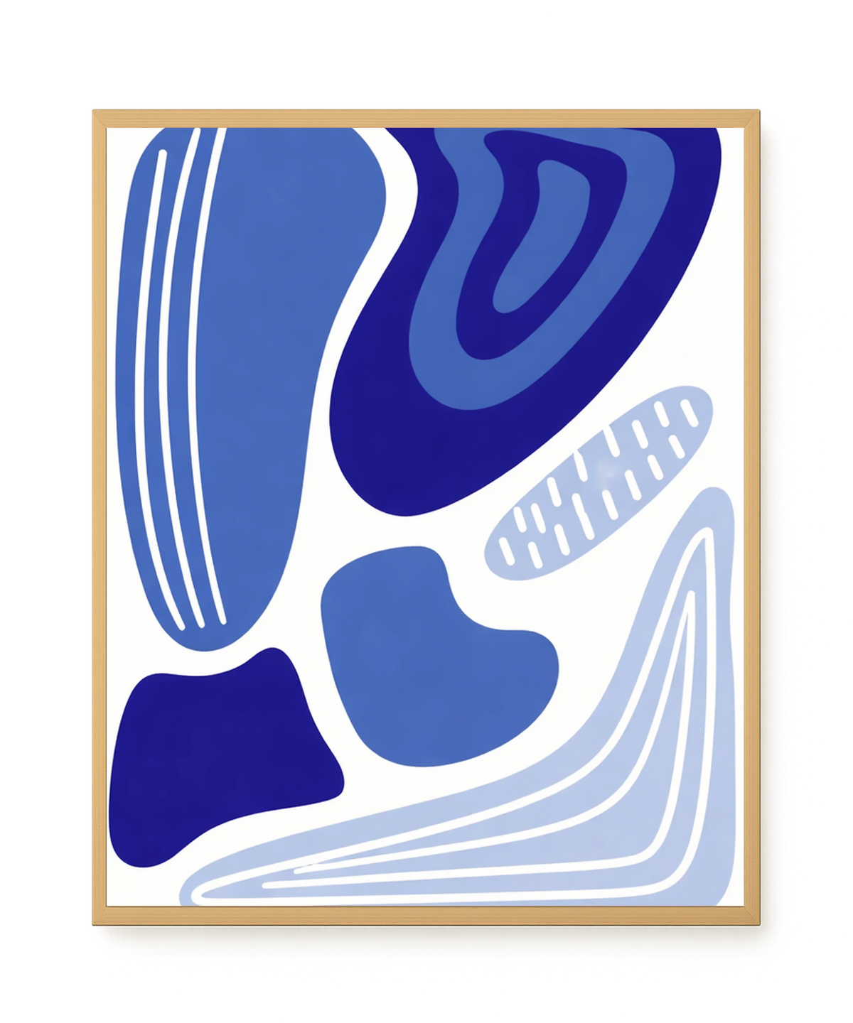 Flowing blue abstract shapes Canvas Wall Art