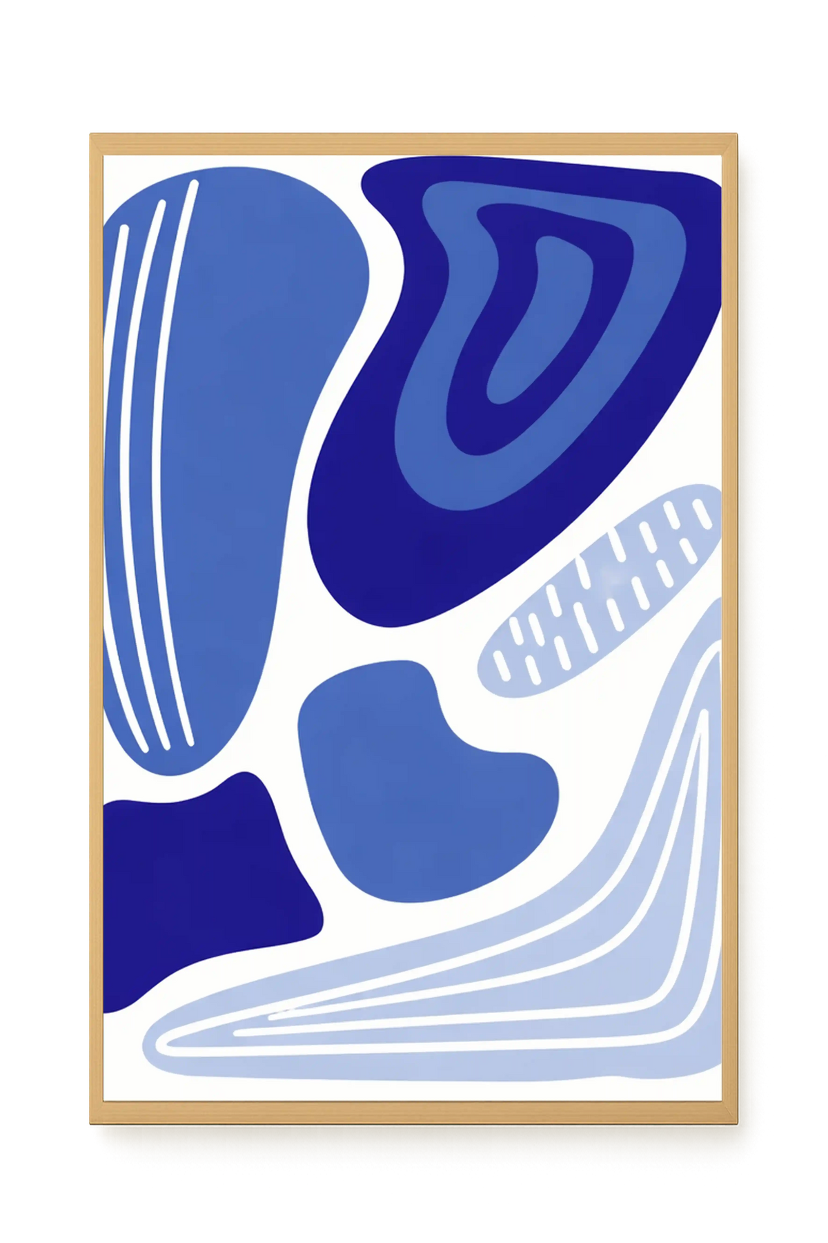 Flowing blue abstract shapes Canvas Wall Art