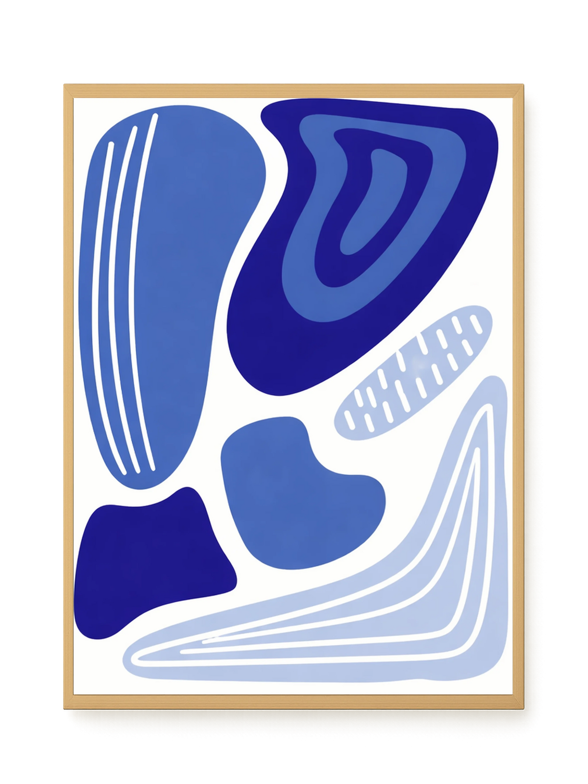 Flowing blue abstract shapes Canvas Wall Art
