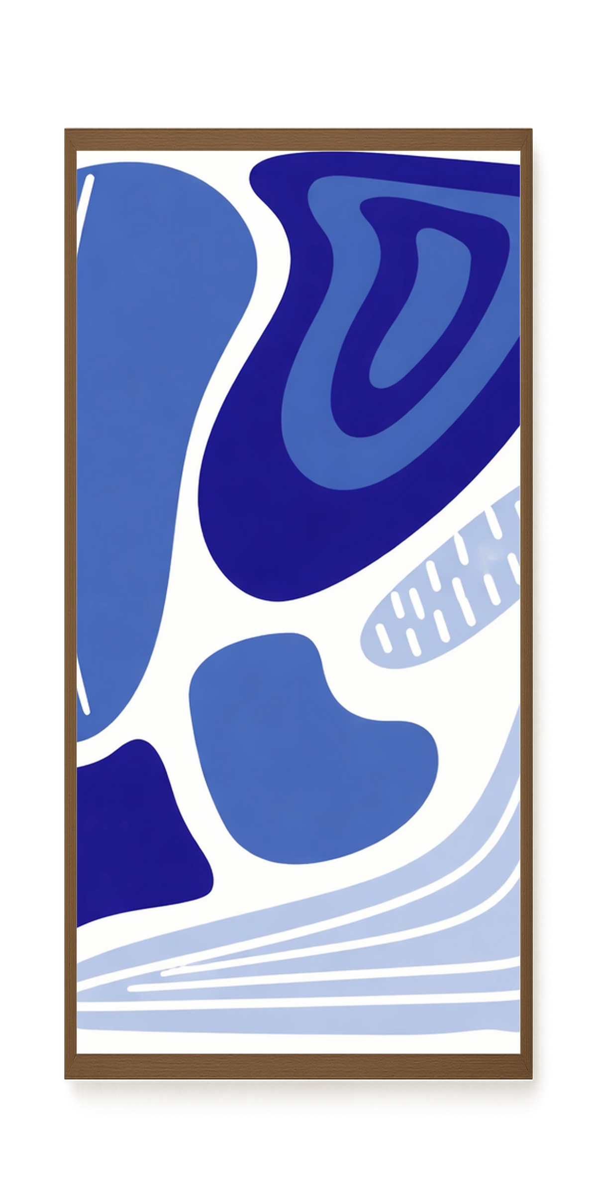 Flowing blue abstract shapes Canvas Wall Art