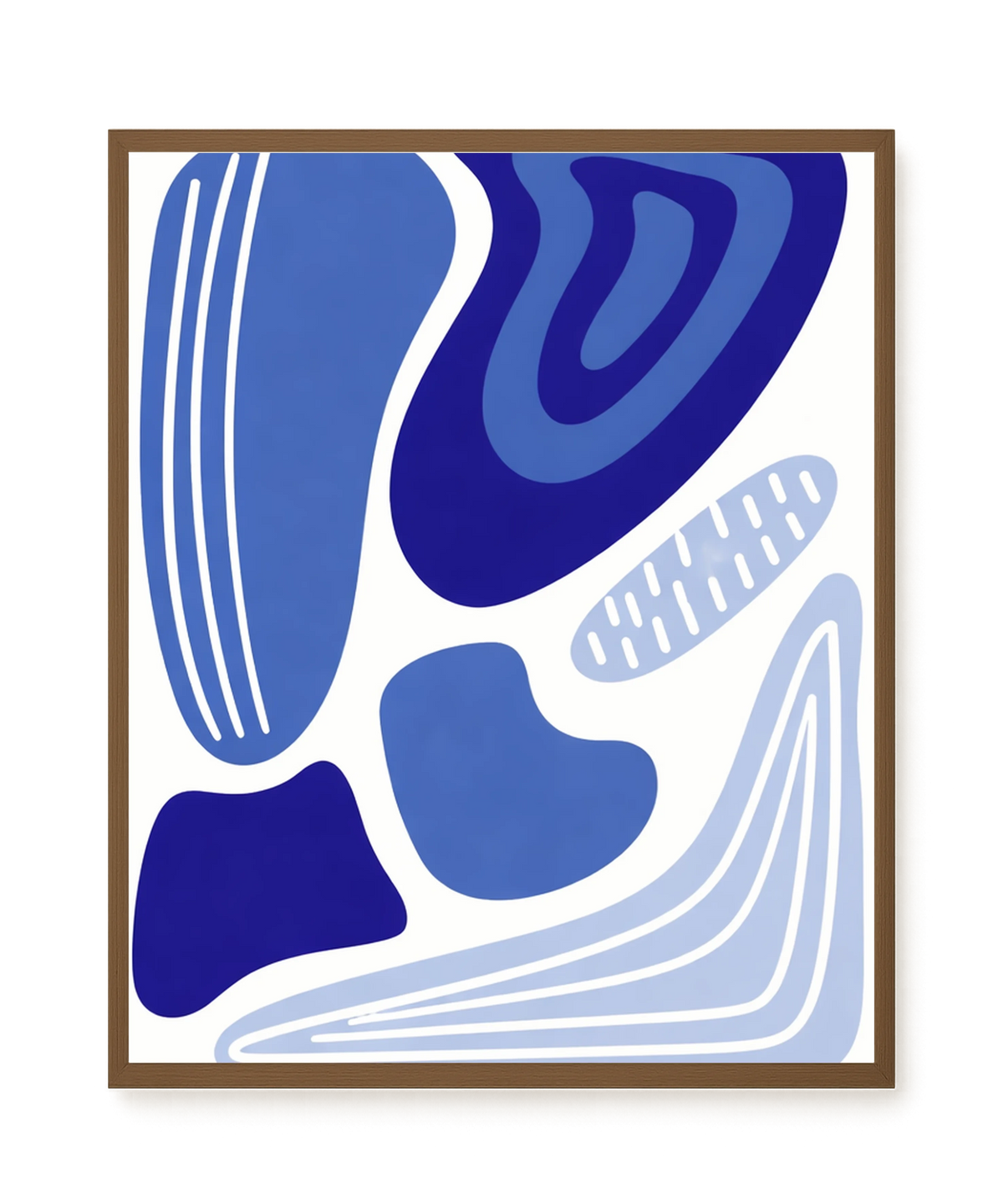 Flowing blue abstract shapes Canvas Wall Art