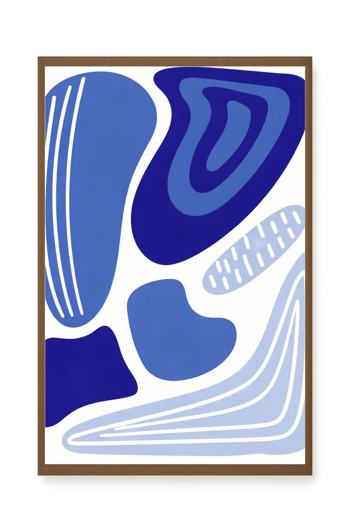 Flowing blue abstract shapes Canvas Wall Art
