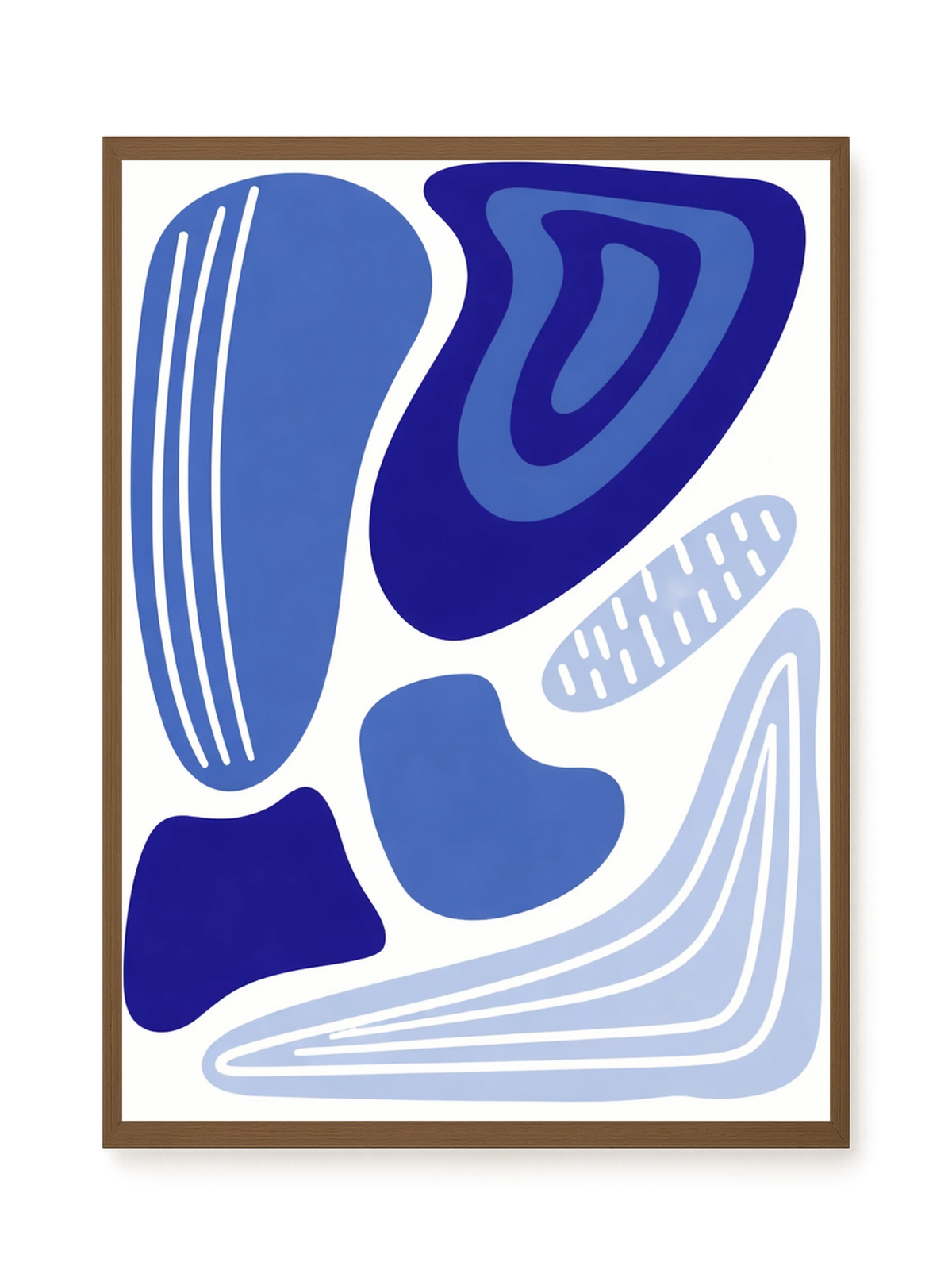 Flowing blue abstract shapes Canvas Wall Art