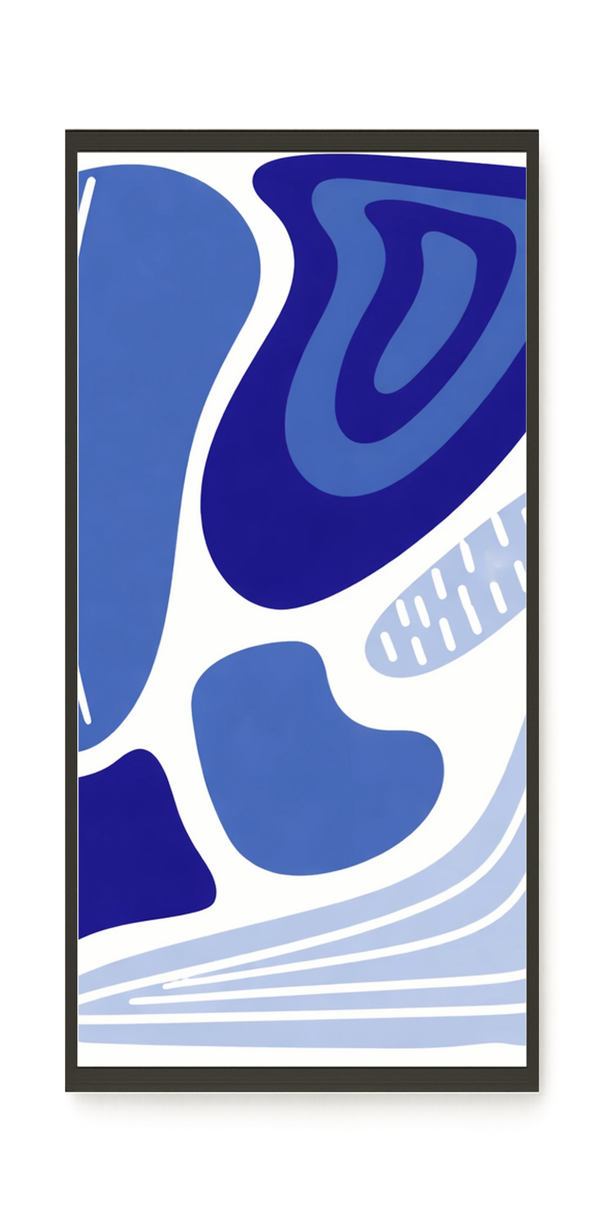 Flowing blue abstract shapes Canvas Wall Art