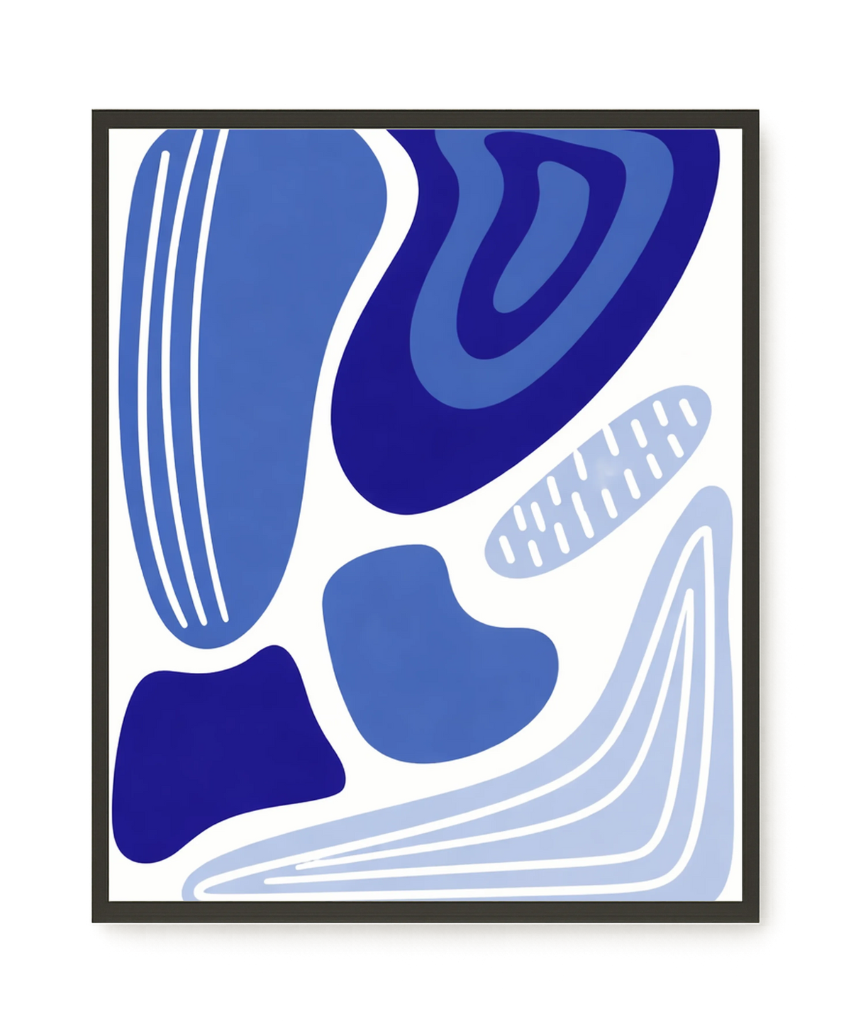 Flowing blue abstract shapes Canvas Wall Art